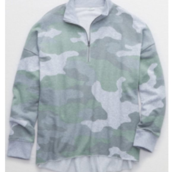 aerie quarter zip tunic sweatshirt